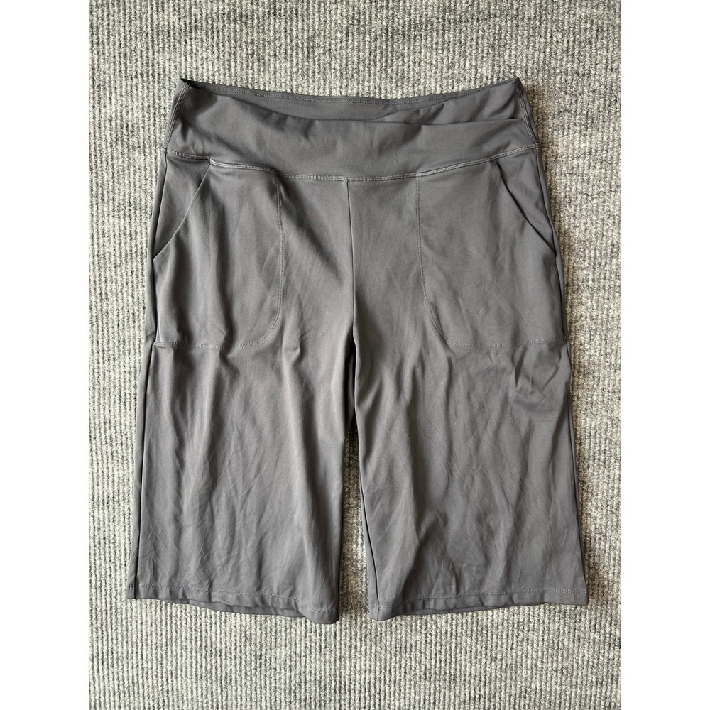 G4Free Gray Athleisure Bermuda Shorts 14" Inseam Pockets Plus Size 2XL GF24J195